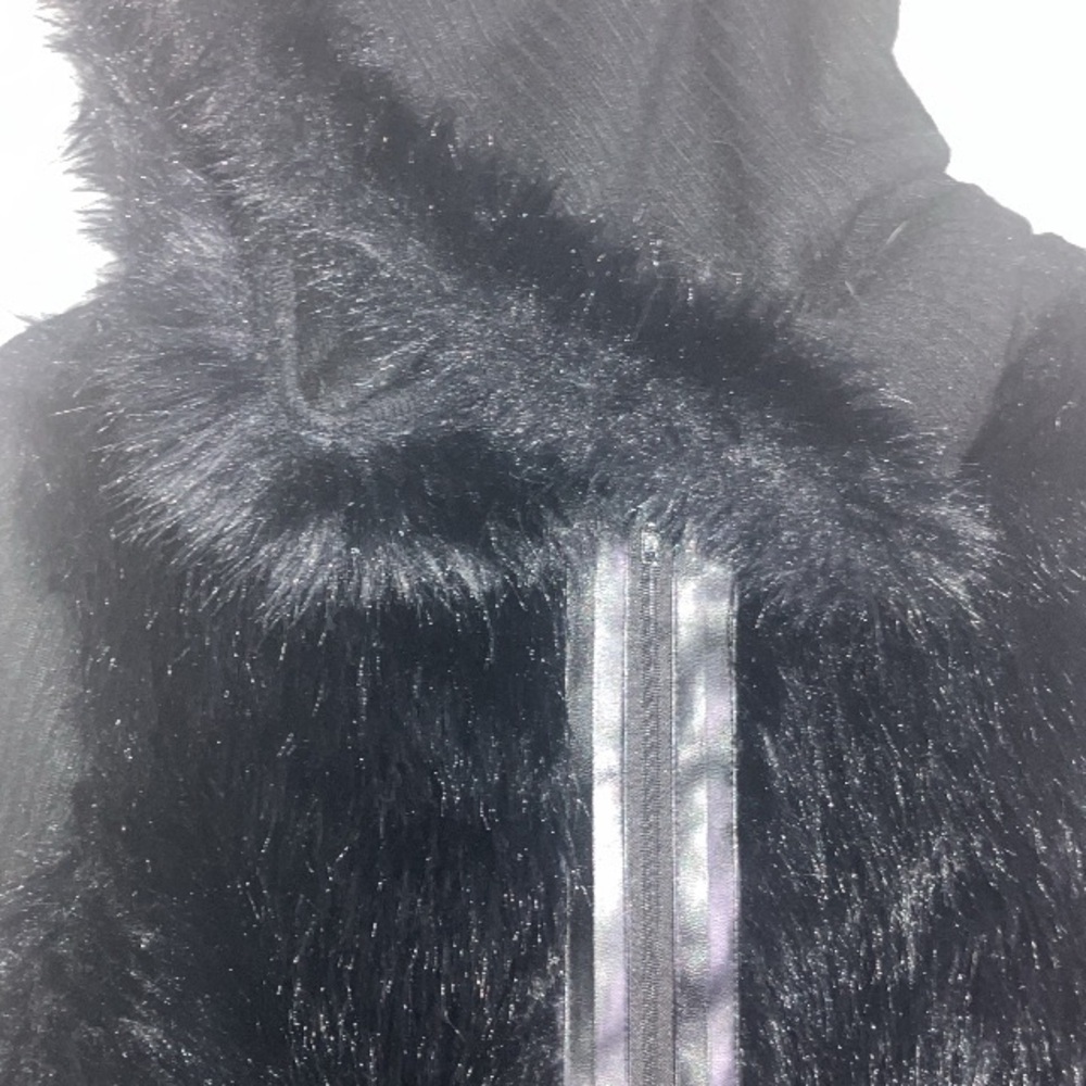Goth zip up hooded leather jacket - Picture 2 of 4